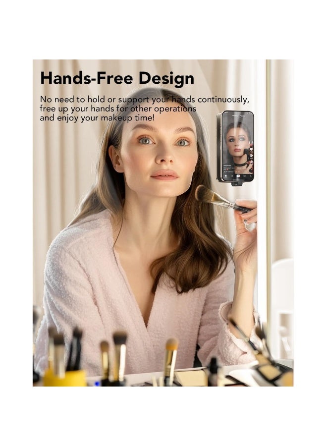 حافظة هاتف سيليكون مع شفط مغناطيسي حامل هاتف مع كوب شفط لاصق قبضة شفط للهاتف لصور السيلفي والفيديوهات بدون استخدام اليدين حامل مرآة للاستحمام لهاتف آيفون (ب) - Image 5