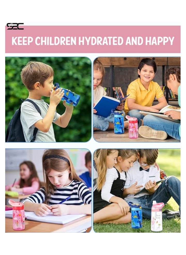 S2C S2C Kids Water Bottle with Straw & Handle - 16 oz BPA Free Kids Water Bottles, Spill Proof Cups for kids, Easy-Clean, Water Bottle With Straw,Kids Water Bottle For School,toddler water bottle - Image 5