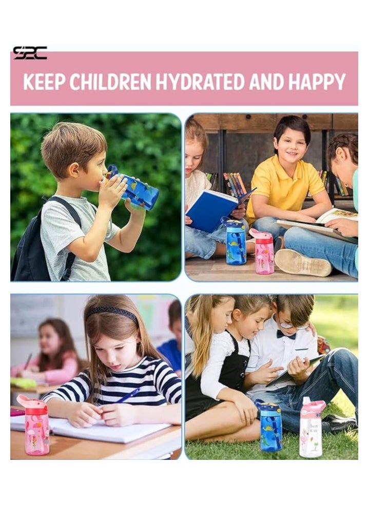 S2C - S2C Kids Water Bottle with Straw & Handle - 16 oz BPA Free Kids Water Bottles, Spill Proof Cups for kids, Easy-Clean, Water Bottle With Straw,Kids Water Bottle For School,toddler water bottle - Image 1