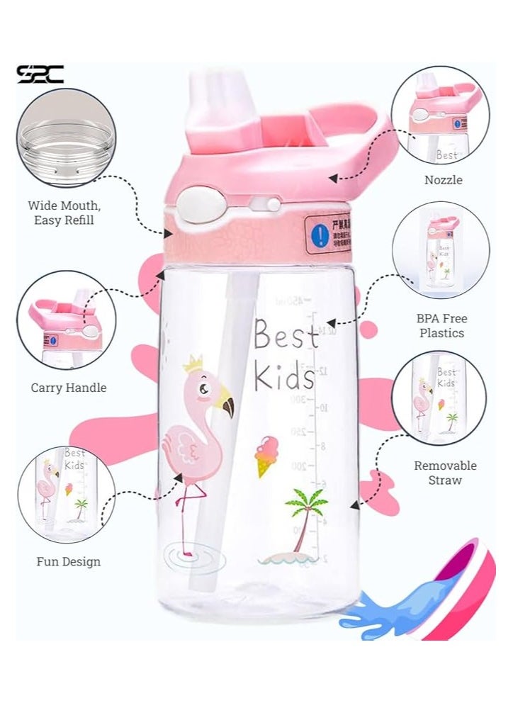 S2C - S2C Kids Water Bottle with Straw & Handle - 16 oz BPA Free Kids Water Bottles, Spill Proof Cups for kids, Easy-Clean, Water Bottle With Straw,Kids Water Bottle For School,toddler water bottle - Image 1