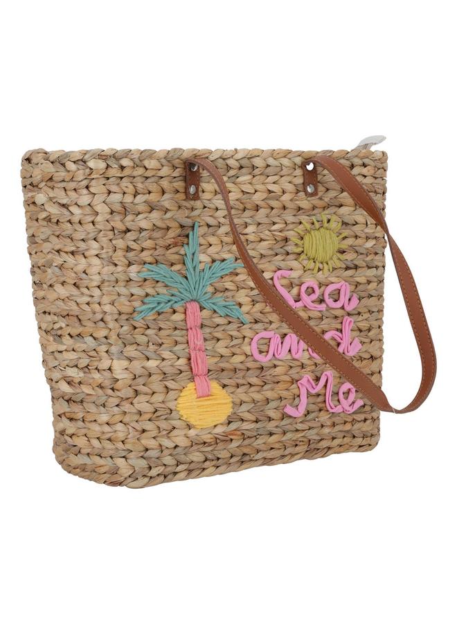 Alsaif Wicker Thermos Bag 40 X 30 Cm Dark Beige - Image 2