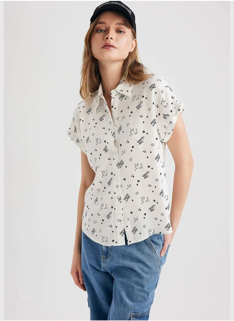 DeFacto Woman Woven Short Sleeve Shirt