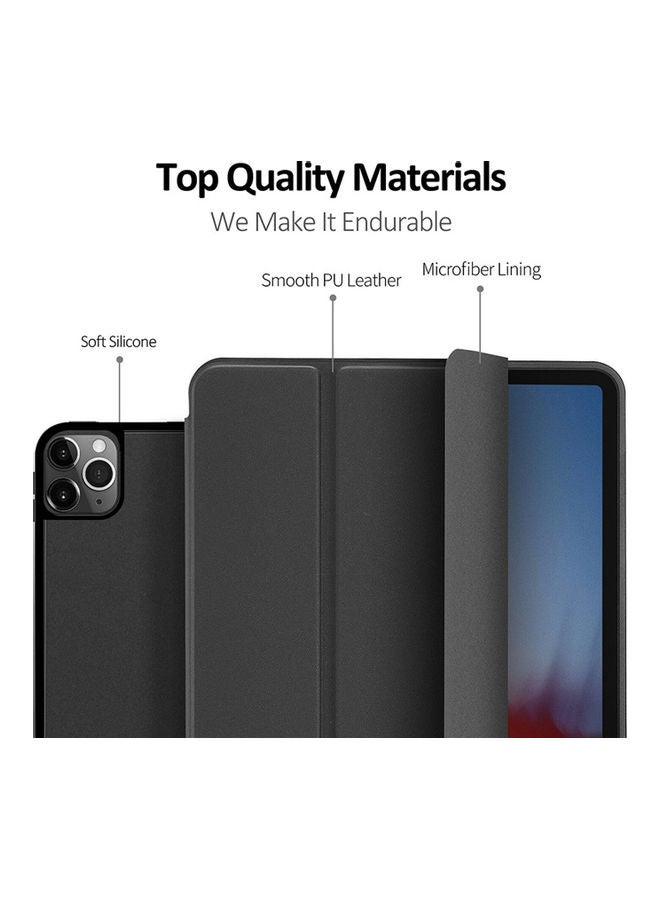 DUSALA Premium Quality Protective Case Cover With Sleep Awake Function For Apple iPad Pro 11 Inch (2020) Black - Image 3