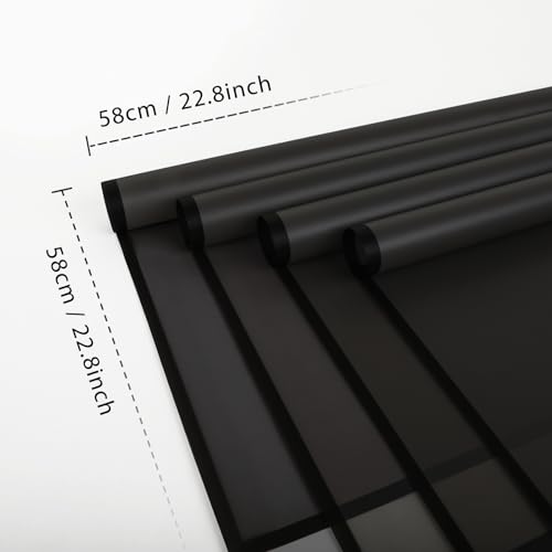 FUHITIM 20 Sheets Flower Wrapping Paper - Waterproof Black Floral Wrapping Paper for DIY Crafts, Florist Supplies Packaging for Wedding Valentine's Day Birthday Gift - Image 2