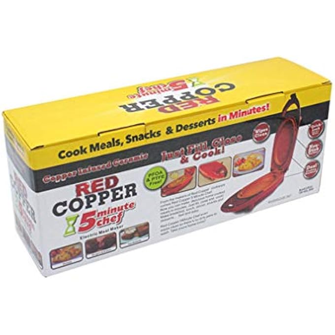 PON Red Copper 5 Minute Chef DoubleSided CopperInfused Grill Pan With NonStick AntiScratch Surface For Making Delicious Omelet Red - Image 5