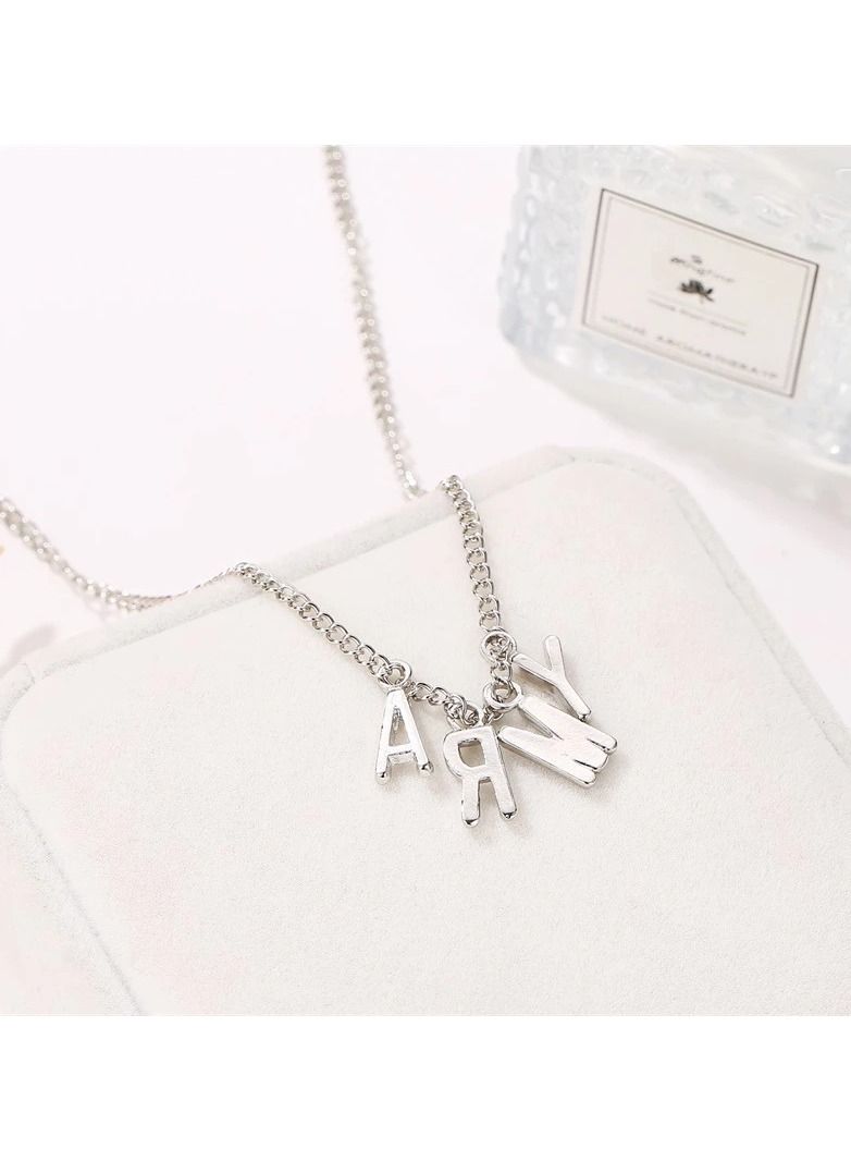 Korean Plate Fashion Simple Personality Male and Female Letters Army Clavicle Chain