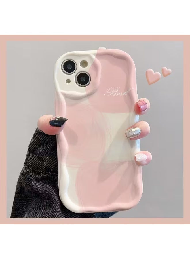 Temu A soft, artistic phone case with a gradient color design and 3D wavy sides in a simple style, suitable for iPhone 14 Plus.