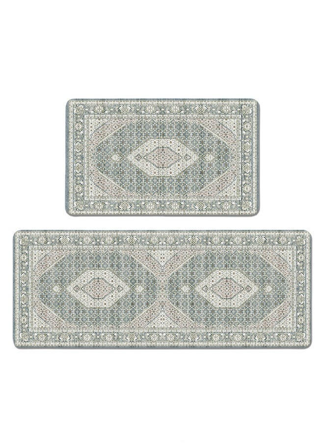 Generic 2 PCS Kitchen Floor Mats Rugs Set, Cushion Floor Carpet, Waterproof, Oil Resistant and Anti-Fatigue PU Standing Mat for Kitchen, Floor, Office, Sink, Laundry 45*75CM+45*120CM  - Image 1