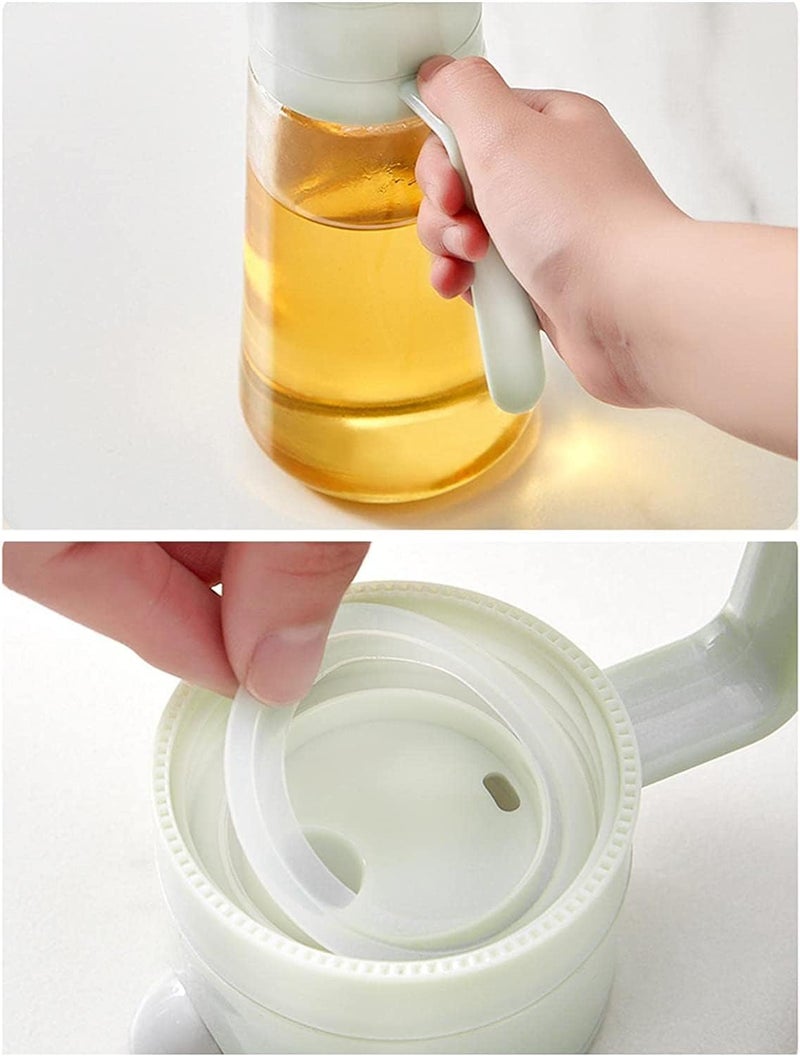 Wrixty Glass Olive Oil and Vinegar Dispenser with Auto Flip Caps for Kitchen Cooking No Drip Glass Snap Fastener Oil Pourer Bottle Shatterproof Leakproof White - Image 4