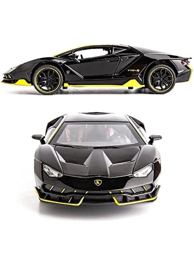 Generic - Model Car Compatible for 1/24 Scale LP770 Alloy Diecast Model Vehicles Pull Back Toy Car with Light and Sound for Kids Boys Gift(Black) - Image 1