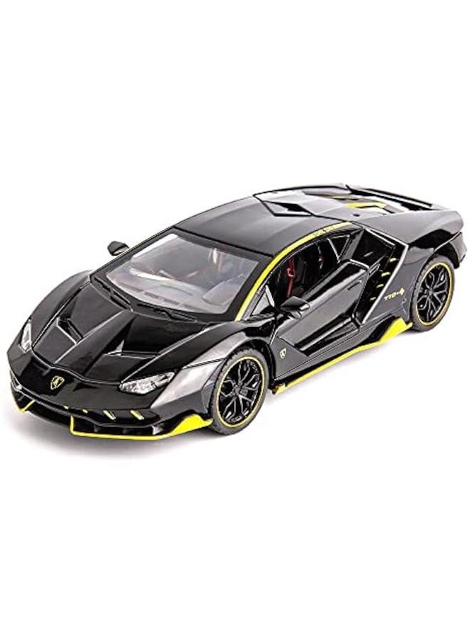 Generic - Model Car Compatible for 1/24 Scale LP770 Alloy Diecast Model Vehicles Pull Back Toy Car with Light and Sound for Kids Boys Gift(Black) - Image 1