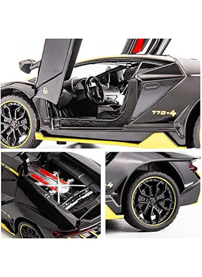 Generic - Model Car Compatible for 1/24 Scale LP770 Alloy Diecast Model Vehicles Pull Back Toy Car with Light and Sound for Kids Boys Gift(Black) - Image 1