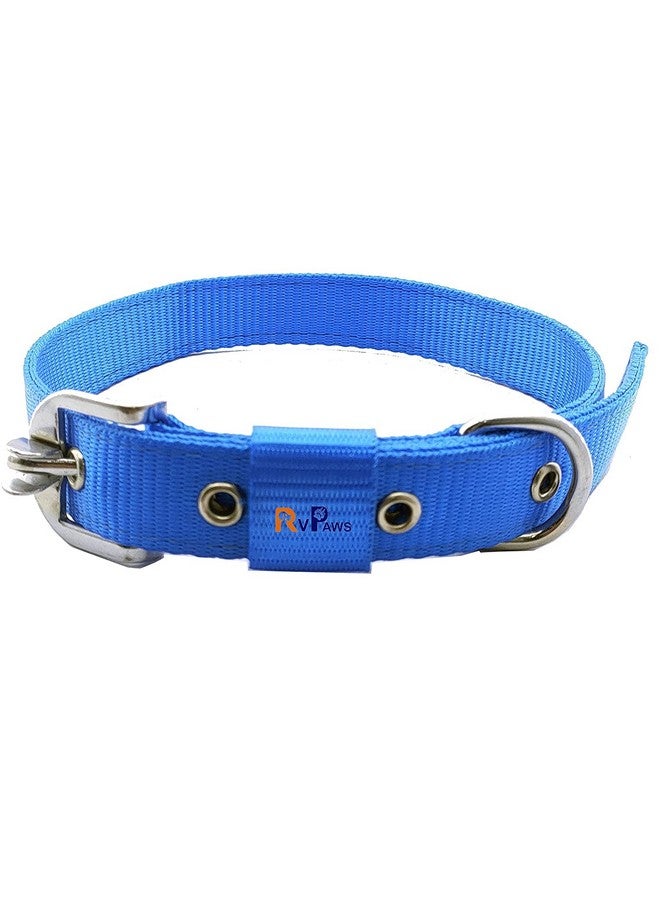 طوق نايلون للكلاب بقياس 1 بوصة مع سلسلة بطول 63 بوصة | حزام متين وسلسلة ثقيلة للكلاب والحيوانات الأليفة (أزرق) - Image 2