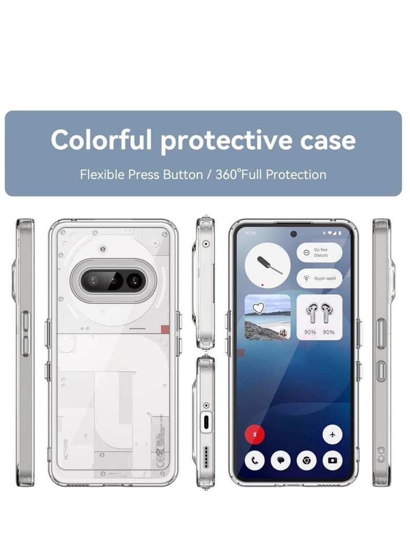 راكسوم غطاء حماية لهاتف Nothing Phone 3A - غطاء حماية فائق الوضوح مقاوم للصدمات ولا يصفر مع واقي للكاميرا ضد الخدوش - غطاء TPU شفاف رفيع لهاتف Nothing Phone 3A (6.7 بوصة) - Image 2