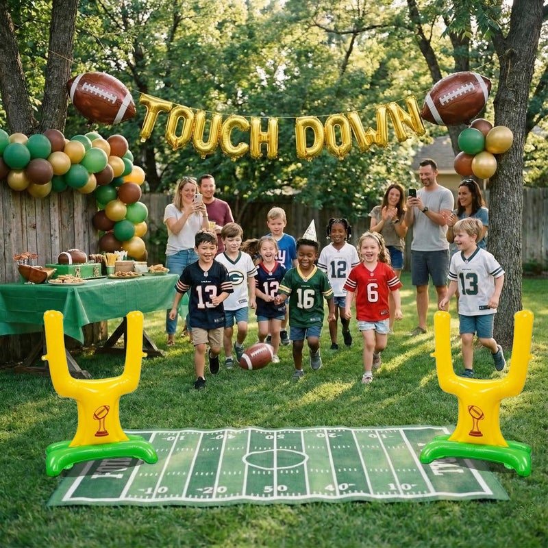 froufing Football Party Decorations Includes Football Goalpost Touch down banner Foil Balloons for Kids Adults Sports Theme Touchdown Birthday Major Game Day Tailgating Season Celebration Supplies - Image 5