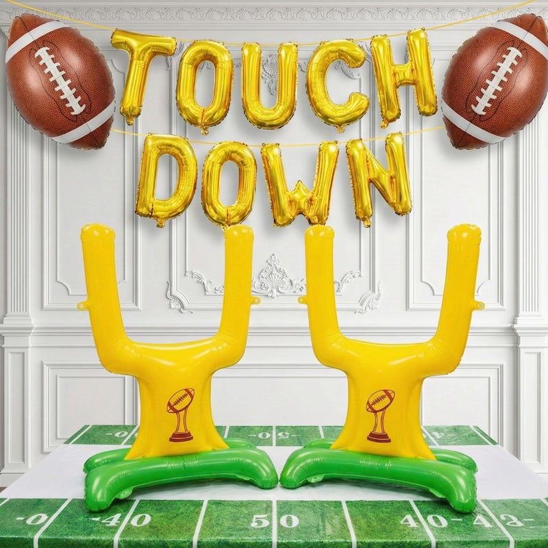 froufing Football Party Decorations Includes Football Goalpost Touch down banner Foil Balloons for Kids Adults Sports Theme Touchdown Birthday Major Game Day Tailgating Season Celebration Supplies - Image 1