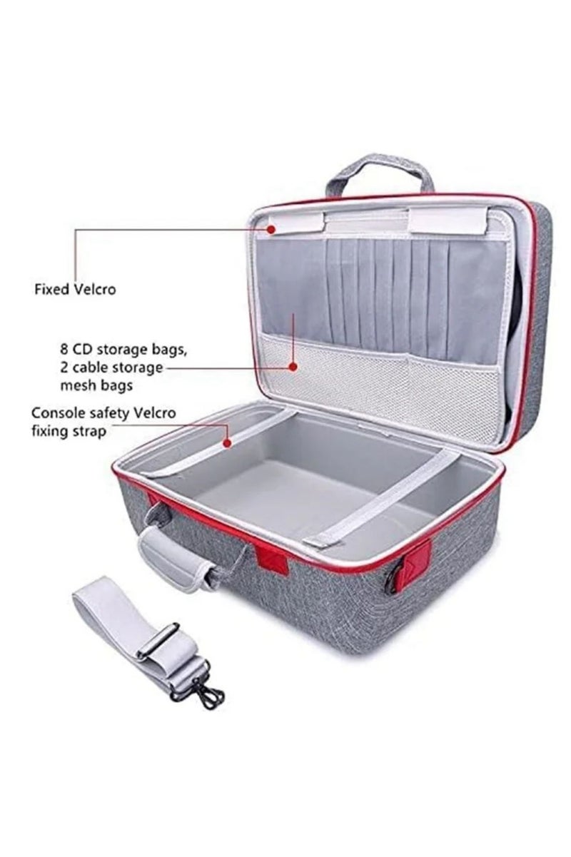 Storage Bag For PS5-Shockproof Hard Shell Bag- Luxury Waterproof Shoulder Bag For Playstation 5,Console & Accessories Storage Organizer (gray) - Image 3