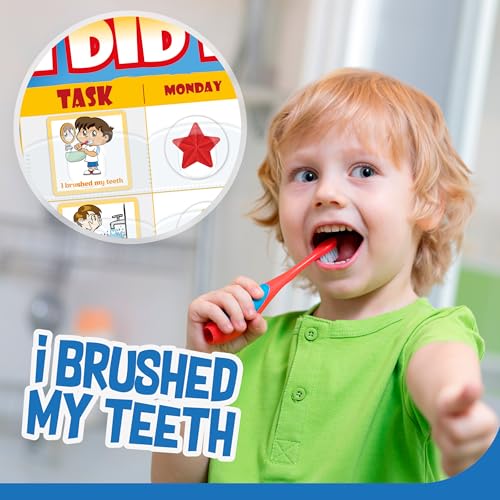 Learn & Climb Kids Responsibility Chart Board with Magnets, 63 Chores, Potty Train Tasks, Multiple Children (Pocket) - Image 5