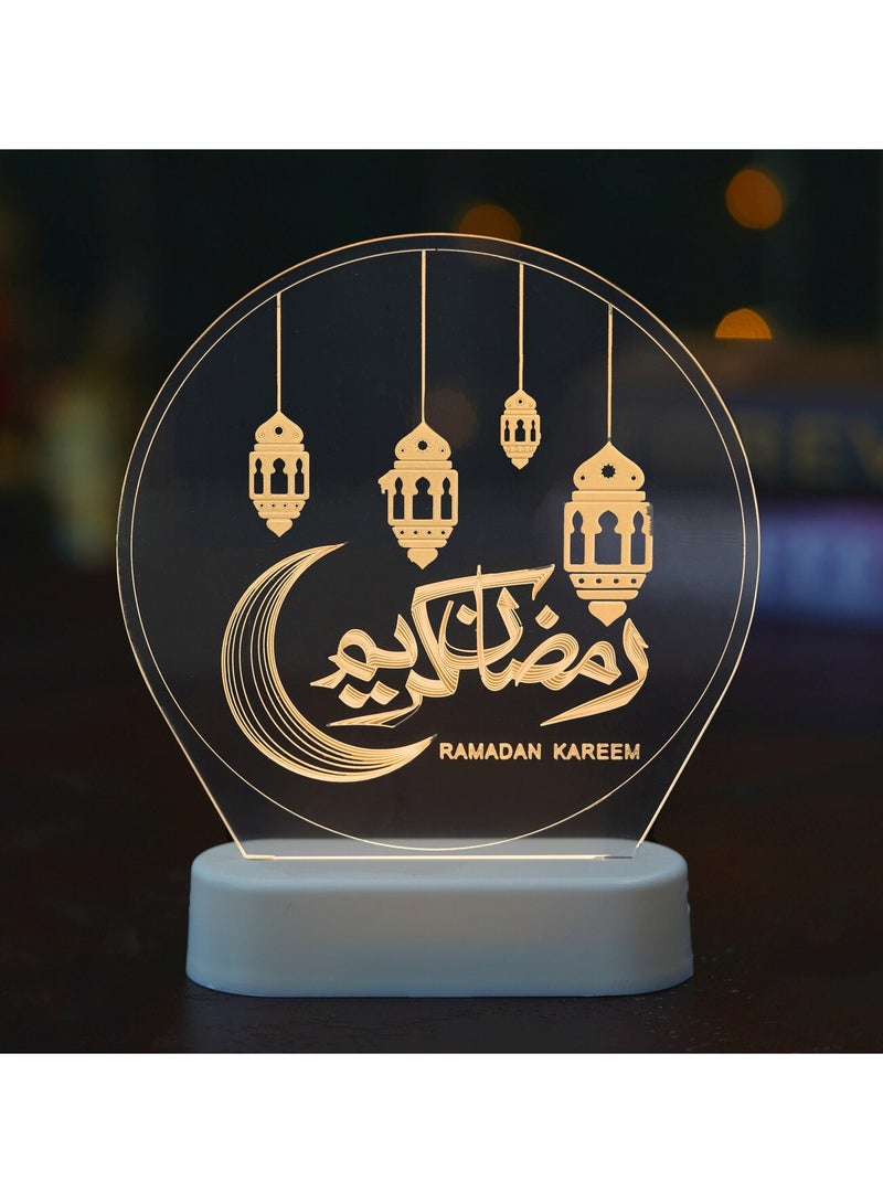 Hilalful HILALFUL Ramadan Kareem Lantern Stand | Suitable for Living Room, Bedroom and Outdoor | Perfect Festive Gift for Home Decoration in Ramadan, Eid, Birthdays, Weddings, Housewarming | Battery Operated - Image 2