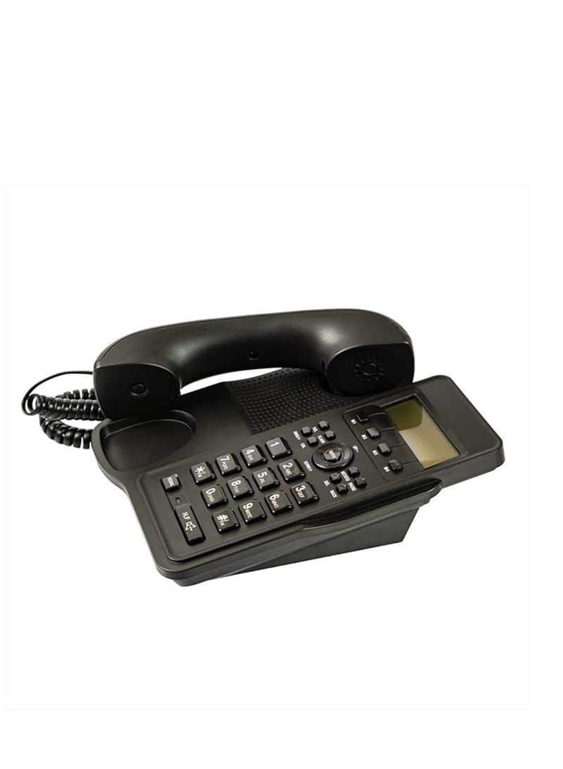هاتف أرضي سلكي مع شاشة LCD، لوحة مفاتيح ذات أزرار كبيرة، تحديد هوية المتصل مناسب للمكتب، المكتب الأمامي، المنزل، الفندق، الخط الأرضي السلكي - Image 1