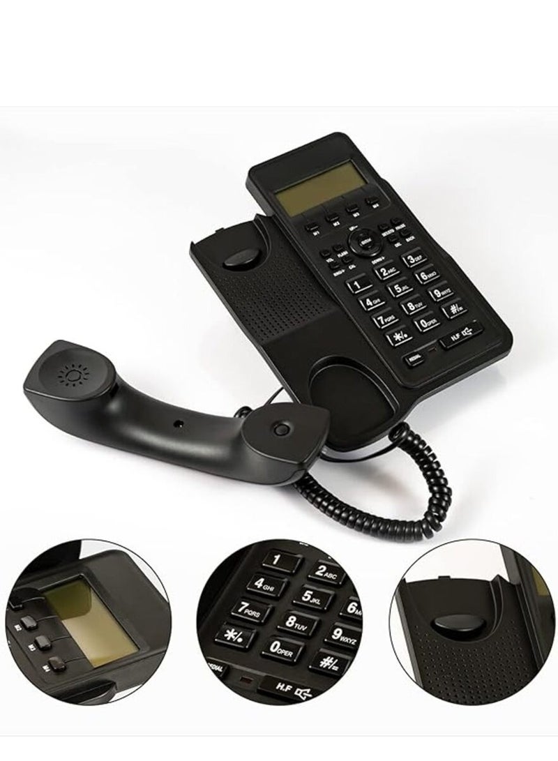هاتف أرضي سلكي مع شاشة LCD، لوحة مفاتيح ذات أزرار كبيرة، تحديد هوية المتصل مناسب للمكتب، المكتب الأمامي، المنزل، الفندق، الخط الأرضي السلكي - Image 2