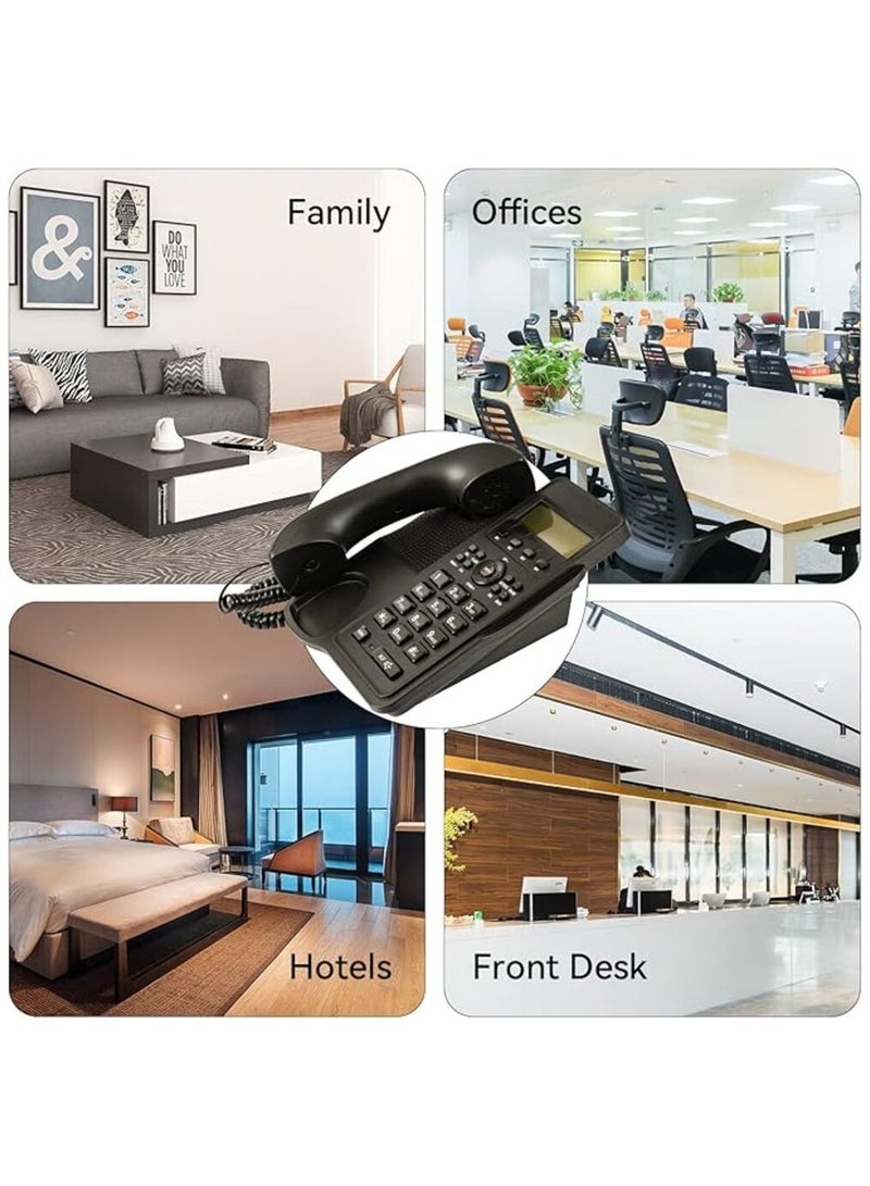 هاتف أرضي سلكي مع شاشة LCD، لوحة مفاتيح ذات أزرار كبيرة، تحديد هوية المتصل مناسب للمكتب، المكتب الأمامي، المنزل، الفندق، الخط الأرضي السلكي - Image 5