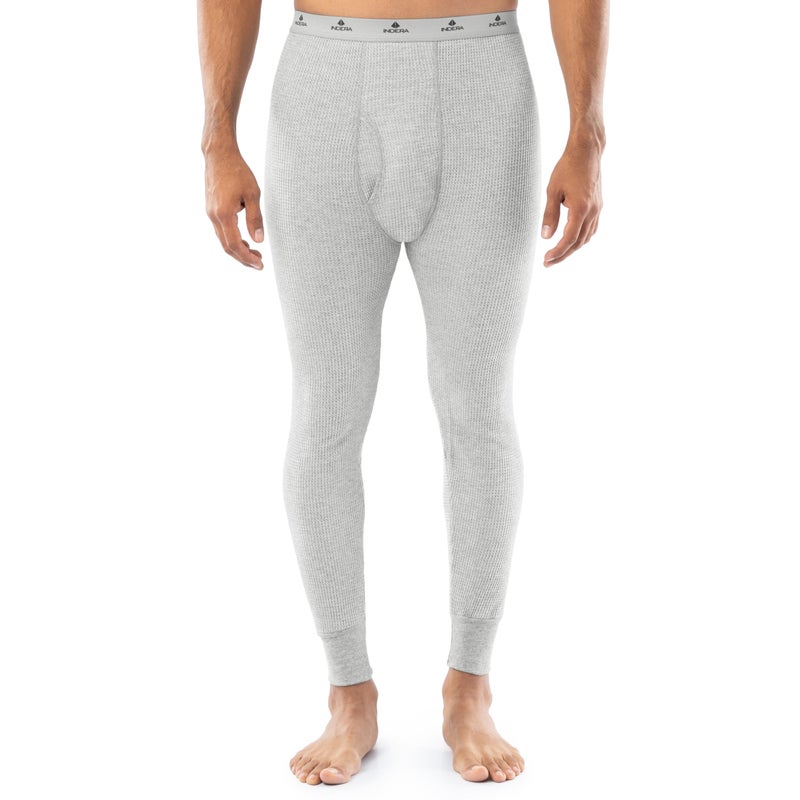 Indera Men's Traditional Waffle Thermal Long Johns Underwear, 2-Pack Heather Grey, Large - Image 2