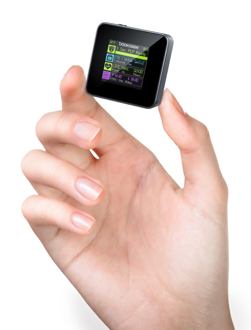 DockCase Pocket M.2 2230 NVMe SSD Enclosure,Support 3s PLP Prevents Write Data Loss,USB 3.2 Gen 2 Type-C (10 Gbps), fits NVMe PCIe, Exclusive to Size 2230,Support M-Key B+M Key UASP (Grey) - Image 1