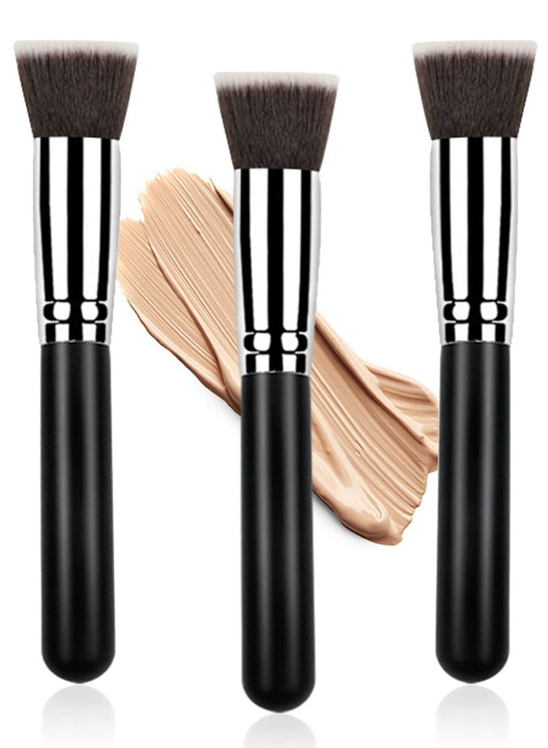 SYOSI SYOSI, 3 Pcs Flat Top Foundation Brush,Face Cosmetic Brush for For Powder or Liquid - Image 1
