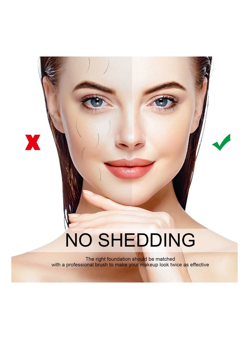 SYOSI SYOSI, 3 Pcs Flat Top Foundation Brush,Face Cosmetic Brush for For Powder or Liquid - Image 4