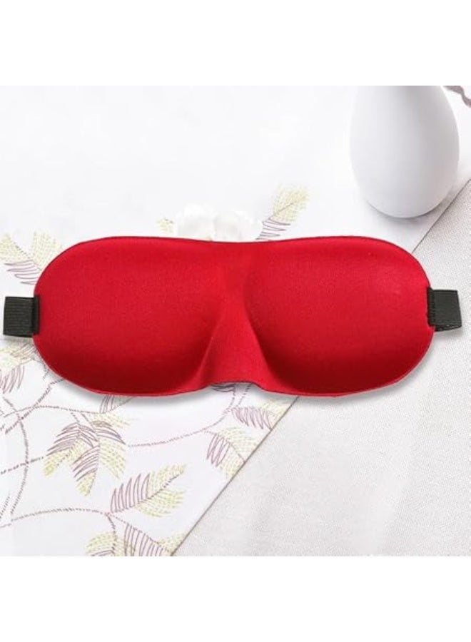 MySouqEg Store 3D Sleep Mask Light Blocking Eye Mask for Sleeping Eyeshade Travel Sleep mask with Adjustable Strap for Man/Women For Office, Home, Camping, Airplanes and Travel Use (Dark RED)  - Image 1