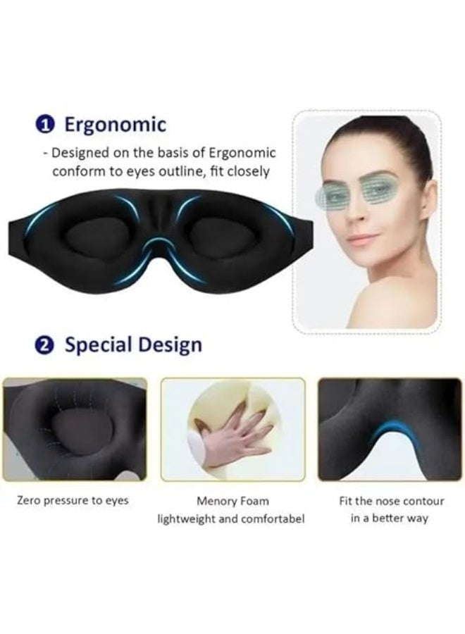 MySouqEg Store 3D Sleep Mask Light Blocking Eye Mask for Sleeping Eyeshade Travel Sleep mask with Adjustable Strap for Man/Women For Office, Home, Camping, Airplanes and Travel Use (Dark RED)  - Image 3