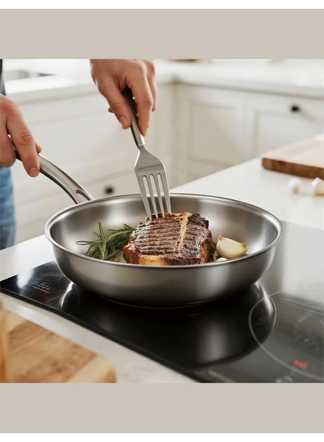 Three-layer stainless steel frying pan, chef's pan, oven safe, induction cooktop, kitchen utensils, - Image 4