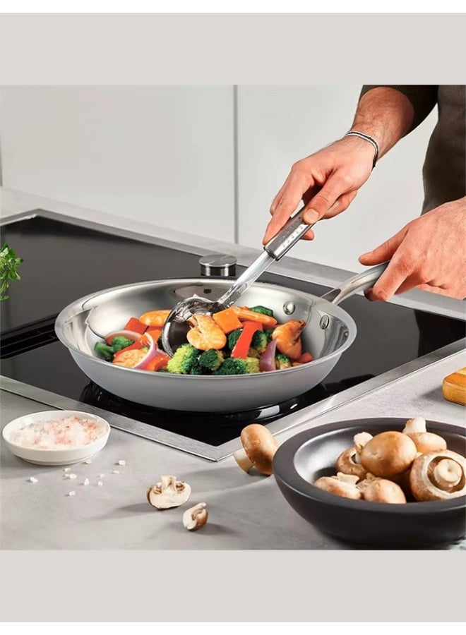 Three-layer stainless steel frying pan, chef's pan, oven safe, induction cooktop, kitchen utensils, - Image 5