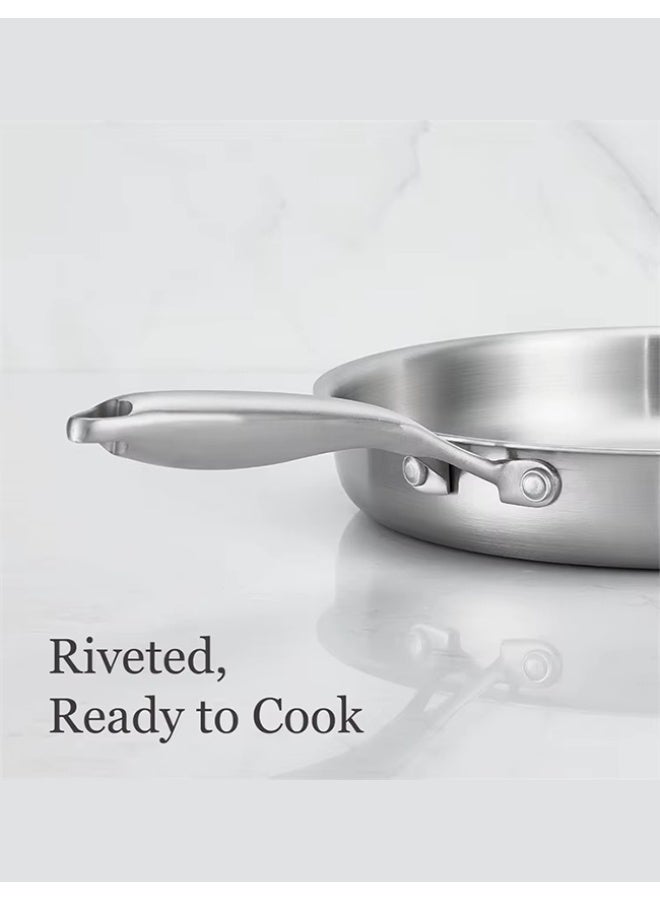 Three-layer stainless steel frying pan, chef's pan, oven safe, induction cooktop, kitchen utensils, - Image 3