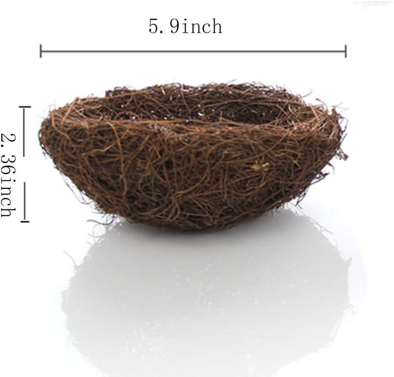 Asikkon Rattan Bird's Nest Easter Rattan Nest for Garden Yard Home Party Wedding Easter Decor(5.9Inch) - Image 2