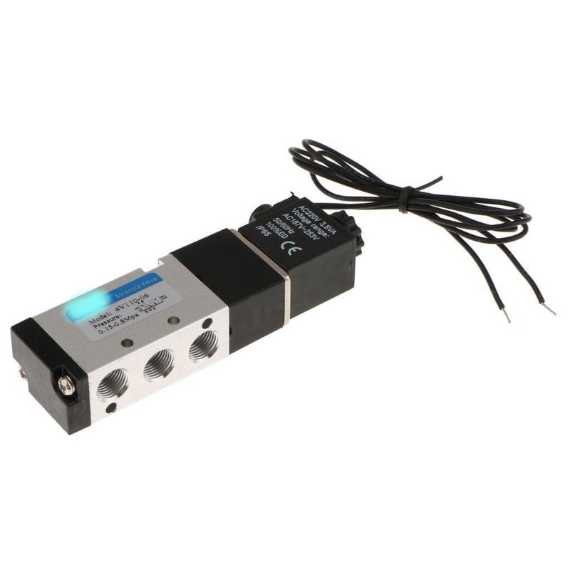 CRAFTSFY DC 24V Solenoid Air Valve 5 Port 2 Position 4V210 08 Single Solenoid Valve Body 14inch Thread 18inch Air Pneumatic air Valve 2 Position 5 Way Pneumatic air Control Solenoid Valve with cable1 PC - Image 5