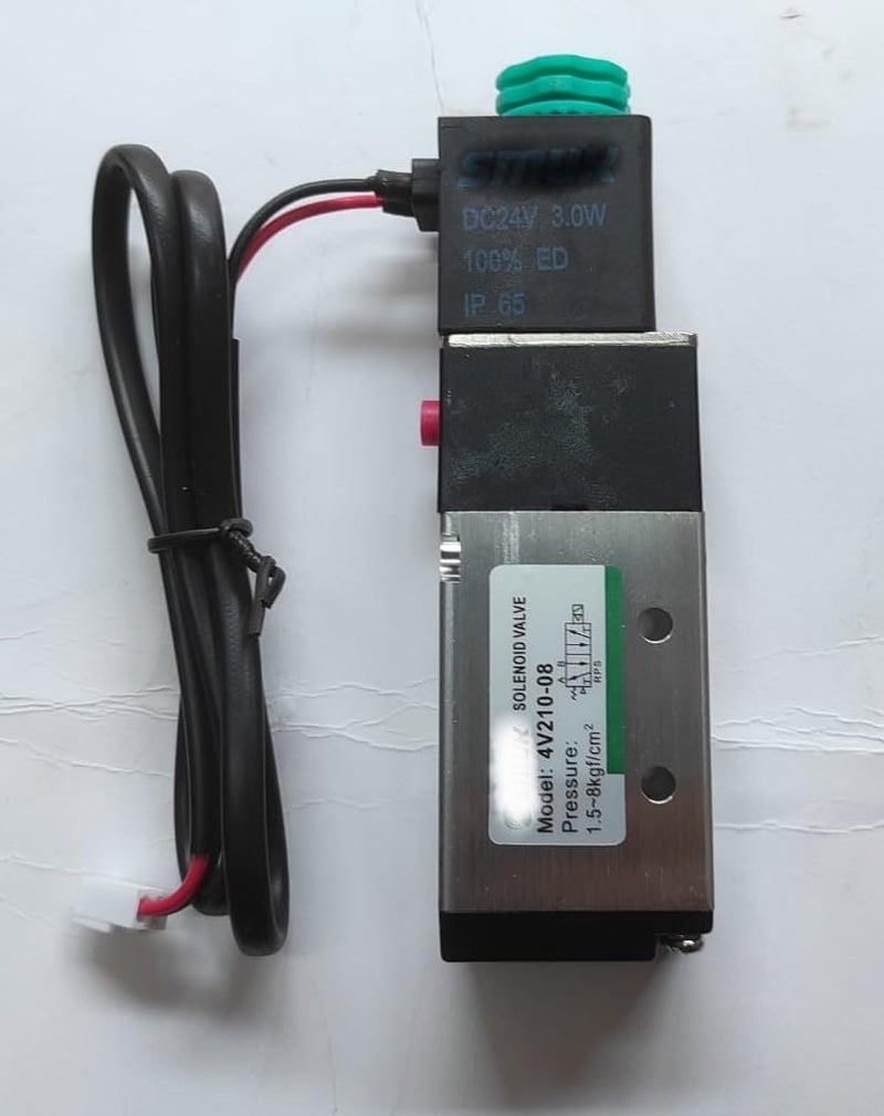 CRAFTSFY DC 24V Solenoid Air Valve 5 Port 2 Position 4V210 08 Single Solenoid Valve Body 14inch Thread 18inch Air Pneumatic air Valve 2 Position 5 Way Pneumatic air Control Solenoid Valve with cable1 PC - Image 2