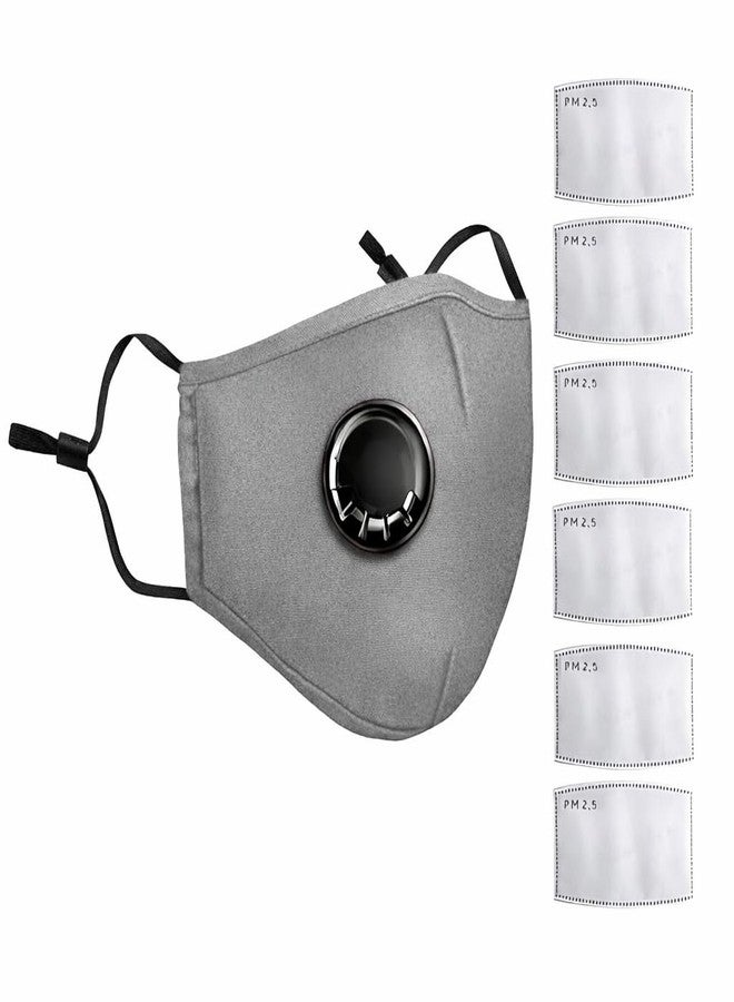 Yugan N99 Anti Pollution Reusable and Washable Face Masks with 6 Replaceable N99 Filters, Unisex, With Valve, Pack of 1 (Grey) - Image 1