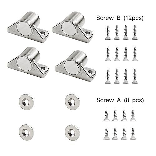 Sunivaca 4 Pack Cabinet Magnets, Neodymium Magnetic Cabinet Door Catch - Silver - Image 2