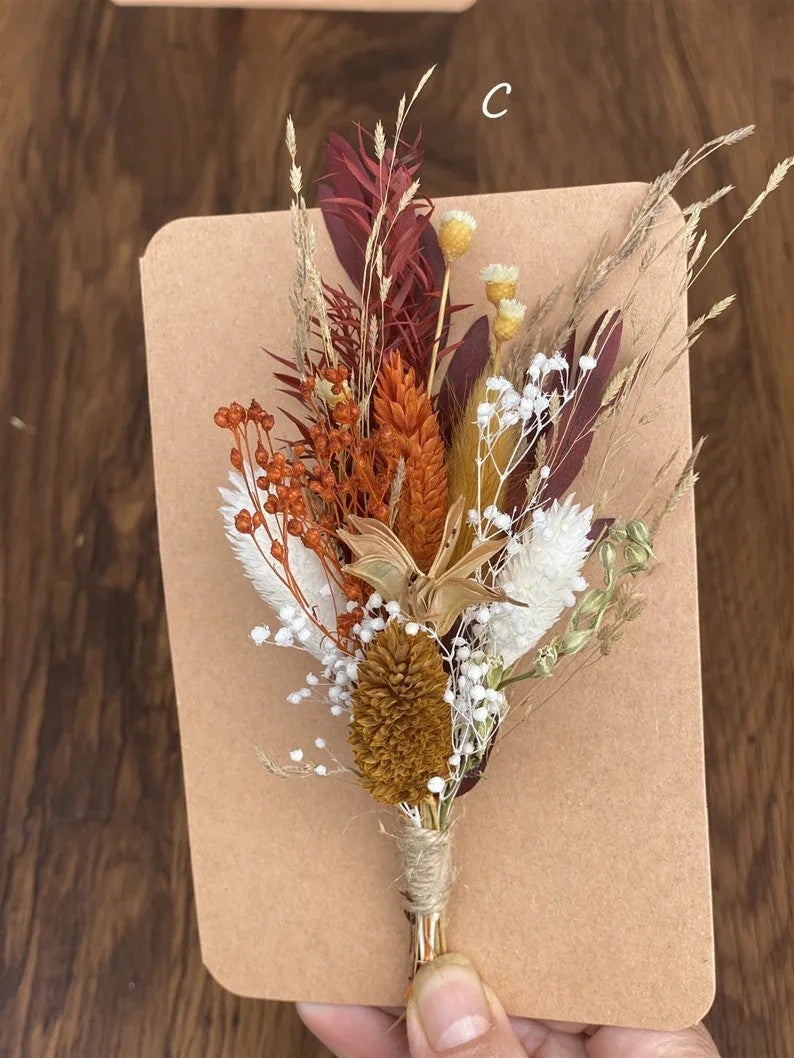 Bluejw Handmade Natural Real Mini Dried Flowers Bouquet on Resin Cards – Dried Plants Decorative Accessories for Gifts, Wedding Favors, and Home Décor - Image 4