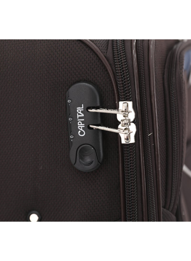 CAPITAL 4-Piece Soft Luggage Set | 20", 24", 28" & 32" Travel Suitcase Set | Lightweight Softside Trolley Bags | 360° Spinner Wheels | Durable Fabric | Telescopic Handle - Image 5