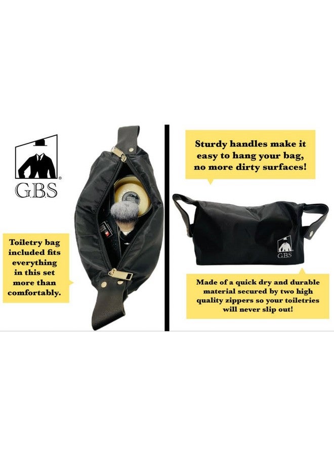 G.B.S Shavette Straight Razor Shaving Kit - Vintage Wet Shave Grooming Set For Men Includes: Shavette Edge Razor, Shaving Brush, Toiletry Bag, Shave Soap, Bowl, Double Edge Razor Blade Refills - Image 3