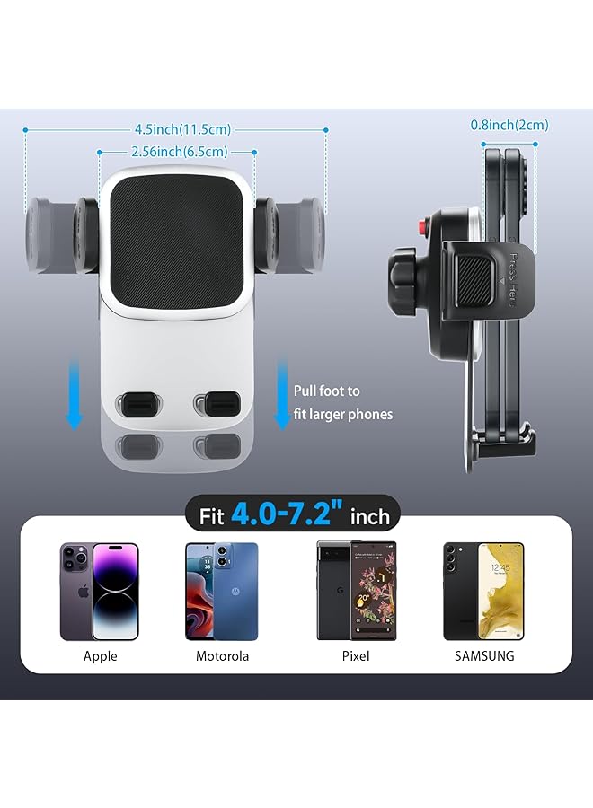 KASTWAVE For Tesla Phone Mount, Adjustable Universal 360° Rotatable Car Accessories For Tesla Model Y 3 Phone Holder Mount With Iphone 16 15 14 13 12 Series, 4-7.2'' All Phones - Image 5