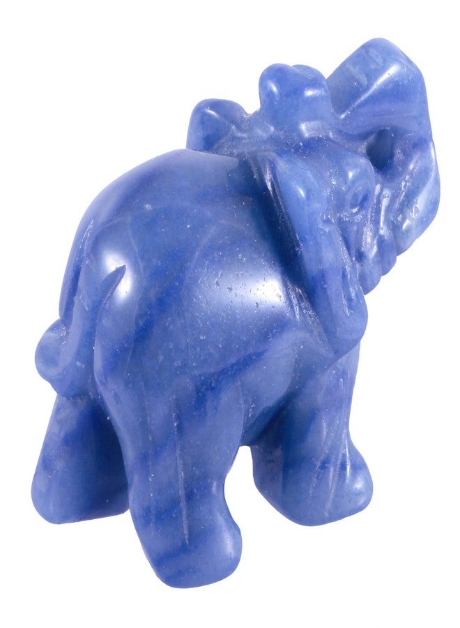 mookaitedecor Blue Aventurine Crystal Elephant Statue Carved Sculpture Pocket Stone Figurines Decor Crafts 1.5 Inch - Image 2