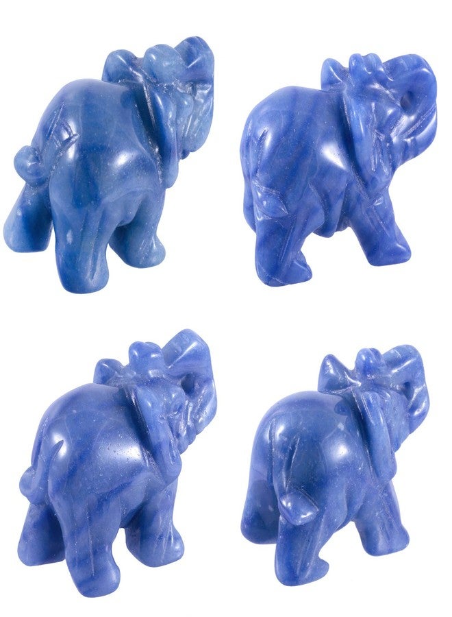mookaitedecor Blue Aventurine Crystal Elephant Statue Carved Sculpture Pocket Stone Figurines Decor Crafts 1.5 Inch - Image 3