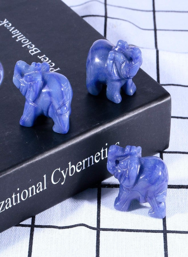 mookaitedecor Blue Aventurine Crystal Elephant Statue Carved Sculpture Pocket Stone Figurines Decor Crafts 1.5 Inch - Image 4