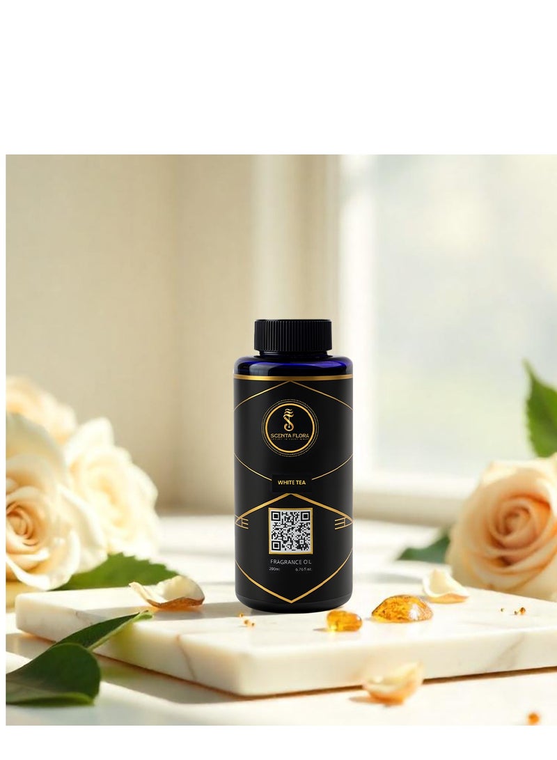 سينتا فلورا زيت عطري للشاي الأبيض للناشرات ٢٠٠ مل | مزيج منعش من الحمضيات والزهور مع الليمون الأبيض والشاي والمسك | علاج عطري للاستخدام المنزلي والمكتبي والتجاري | رائحة مهدئة ومنعشة - Image 5