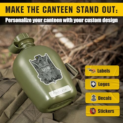 M-Tac Canteen Water Bottle - 1 Quart Water Canteen (34 Oz/1L) - Tactical Water Bottle for Military Hiking Camping Survival (Olive) - Image 4