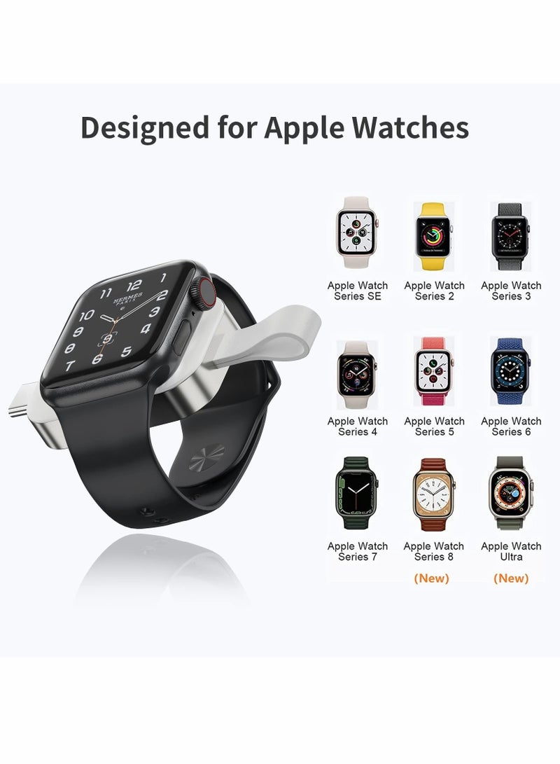 Excefore Portable Apple Watch Charger iWatch Wireless Charger with USB C Fast Charging Magnetic Travel Charger for Apple Watch Series 8 7 SE 6 5 4 3 2  - Image 2